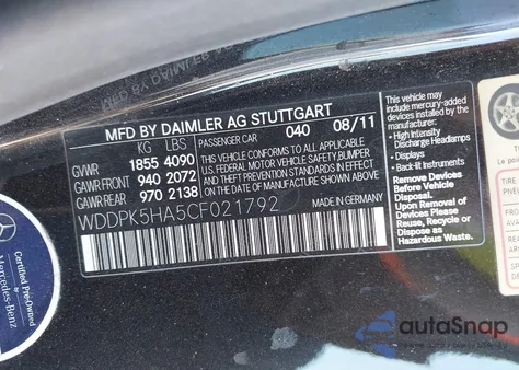 2012 Mercedes-Benz Slk 350 z USA, uszkodzony, nr VIN WDDPK5HA5CF021792